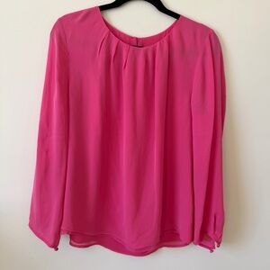 J. Crew 100%Silk Pink Long Sleeve Blouse Size 12